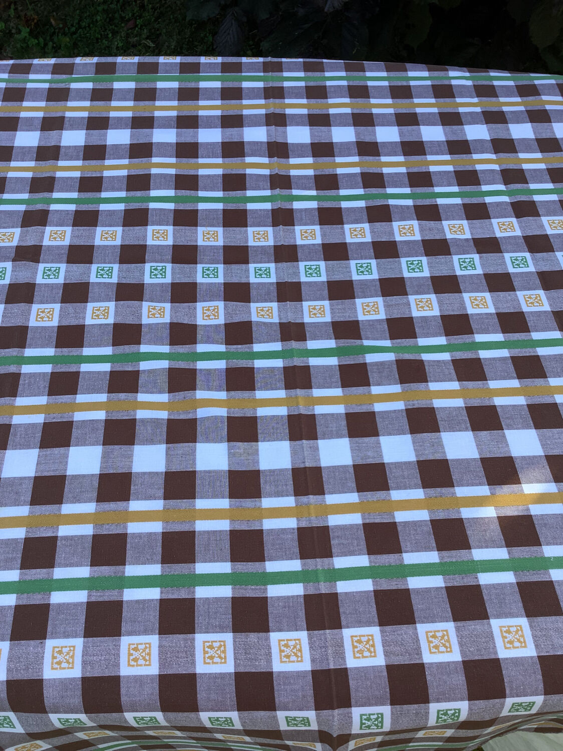 Vintage checkered tablecloth