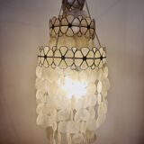 Vintage mother-of-pearl chandelier, floral design, 1960s
