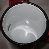 Red enamelled coffee pot