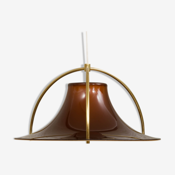 Jo Hammerborg acrylic and brass ceiling lamp from the 70s