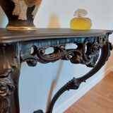 Console murale baroque, noir acier