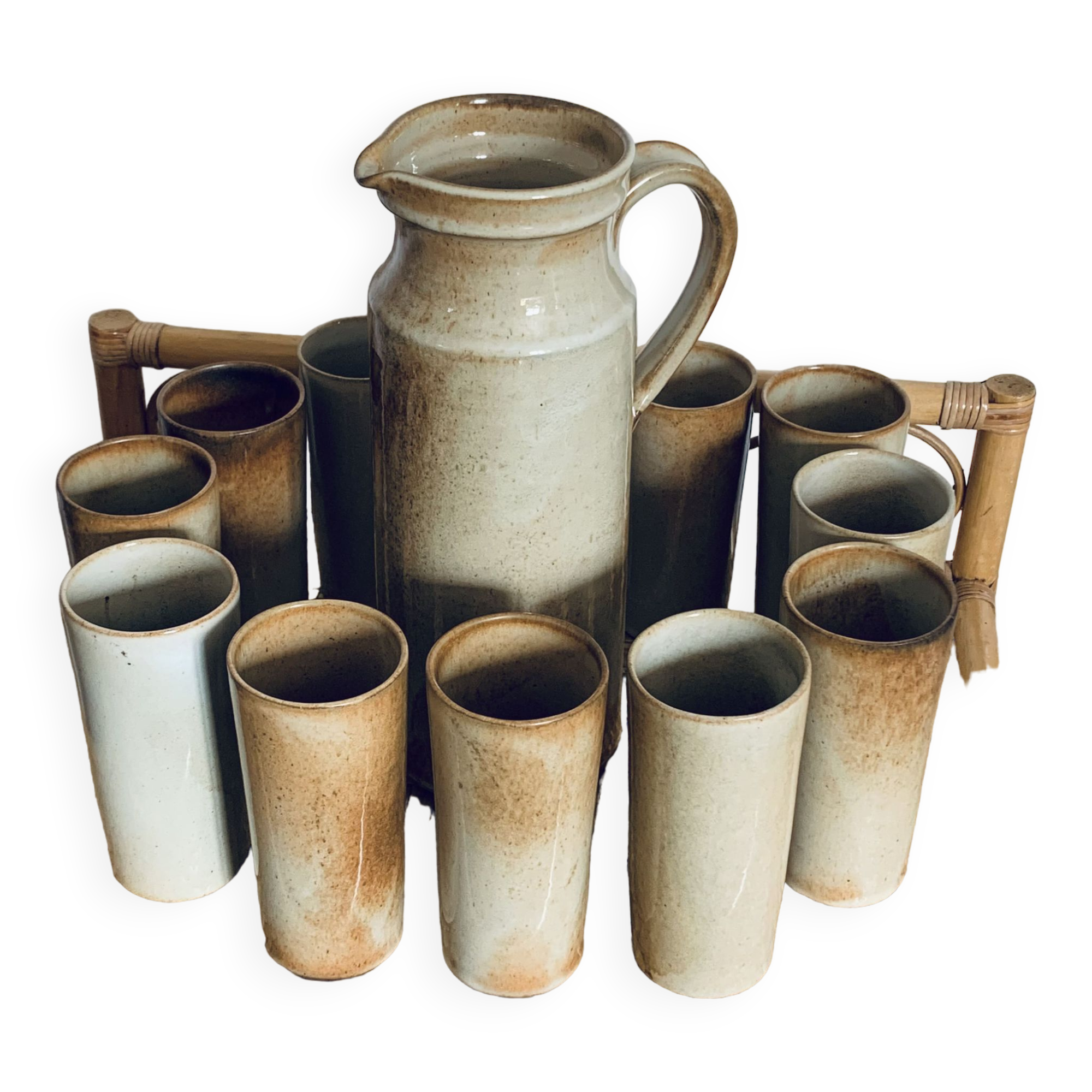 Vintage stoneware orangeade set by Michel Woop