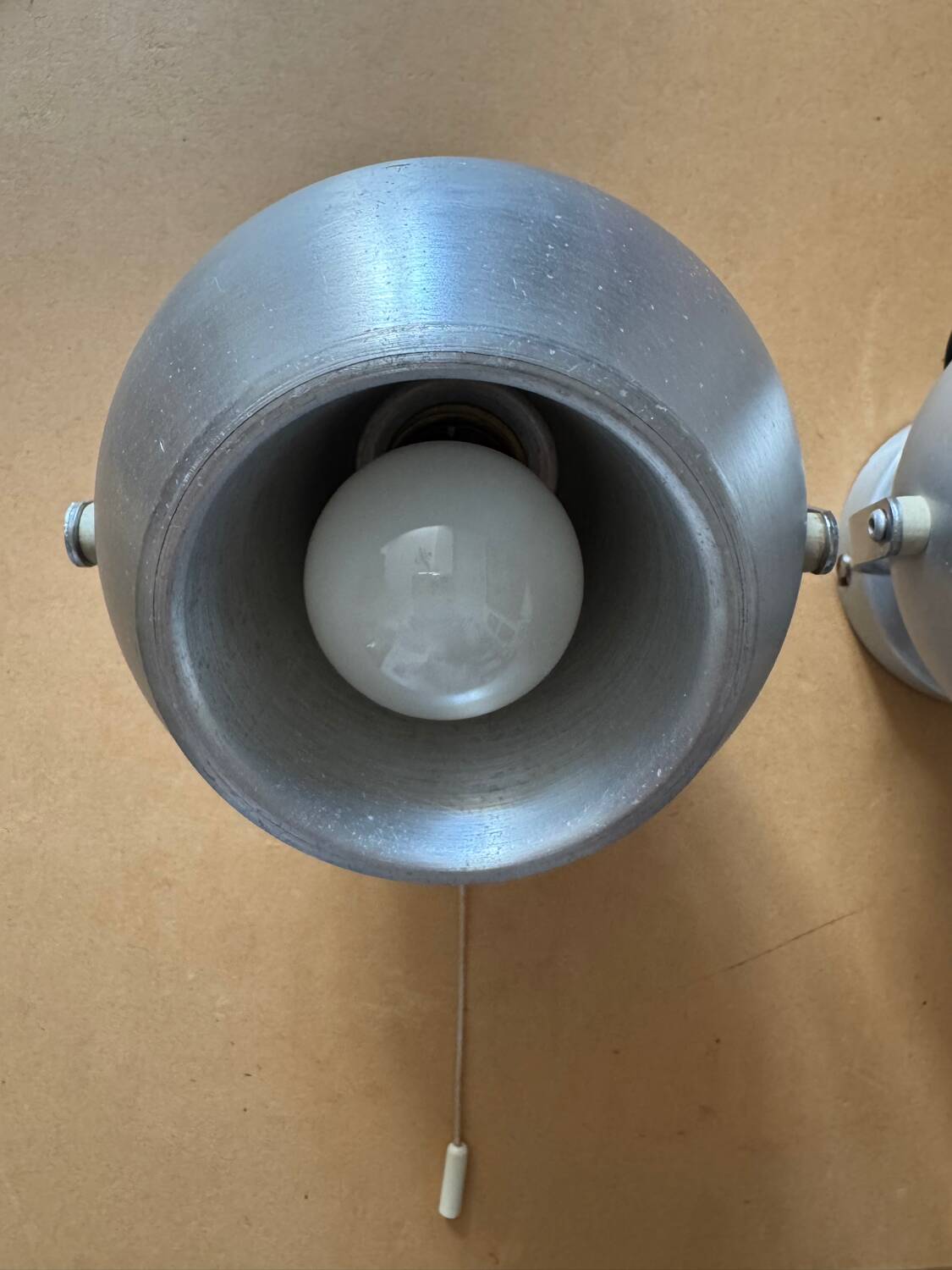 70s Brushed Aluminum Eyeball Wall Lights