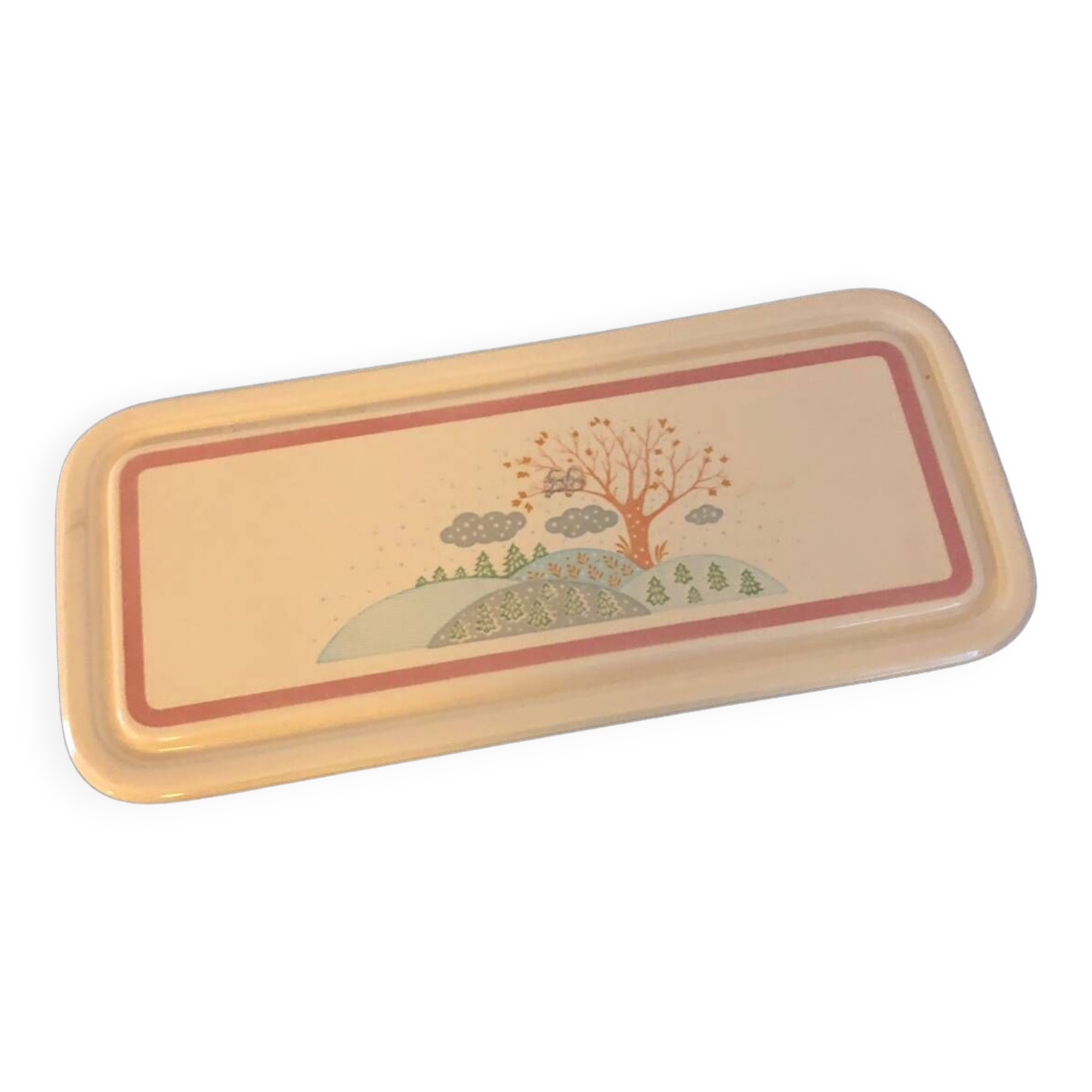 Winter pattern porcelain cake dish