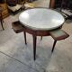 Table basse bouillote plateau marbre blanc