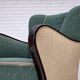 1960s, Danish armchair, green and beige furniture wool.