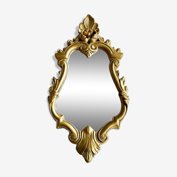 Miroir baroque en résine dorée 26x49cm