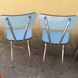 Set of 4 chairs in formica blue