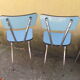Set de 4 chaises en formica bleu