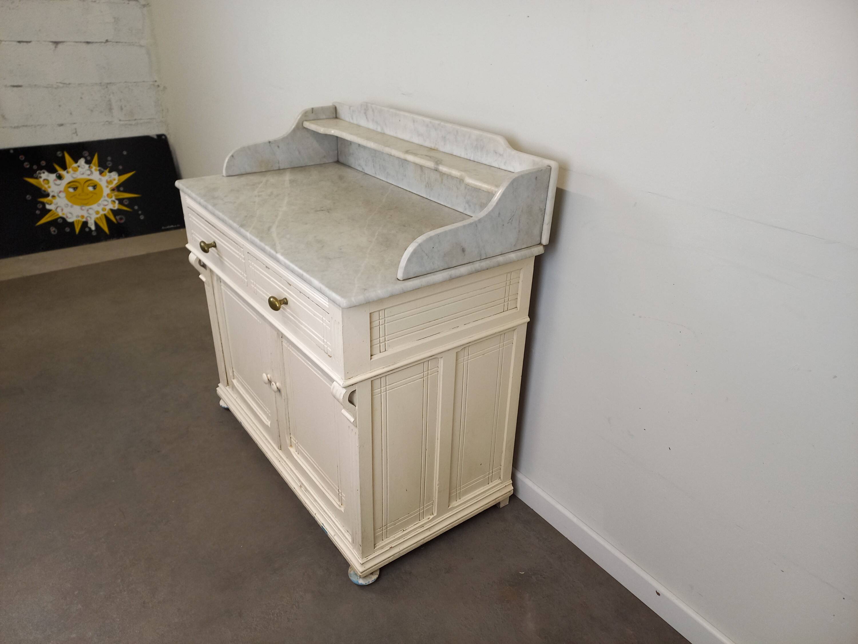 Marble top bathroom cabinet
