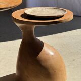 Petrified wood catchall or dish in light grey with rings D27x25 -3320