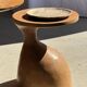 Petrified wood catchall or dish in light grey with rings D27x25 -3320