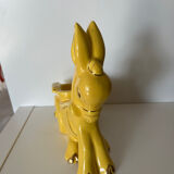 Yellow donkey enameled ceramic pocket emptier