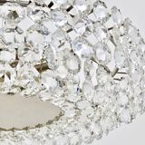 Grand chandelier Bakalowits in nickel and glass with diamond-shaped crystals, 1960s.