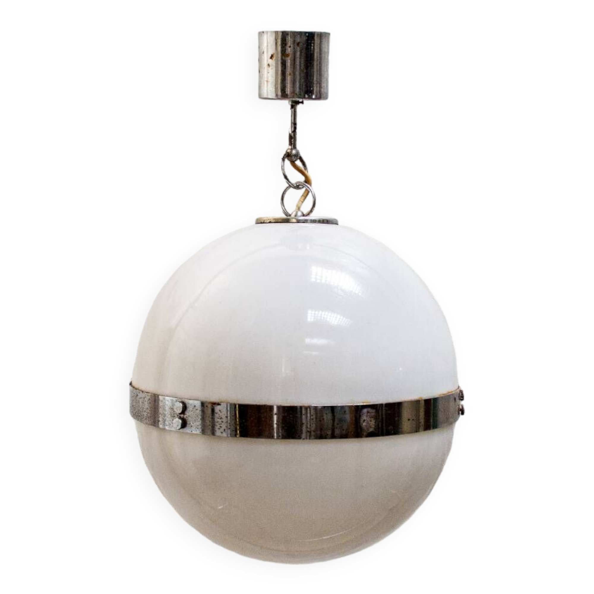 Lampadario space age plexiglas e metallo cromato Italia Anni '60