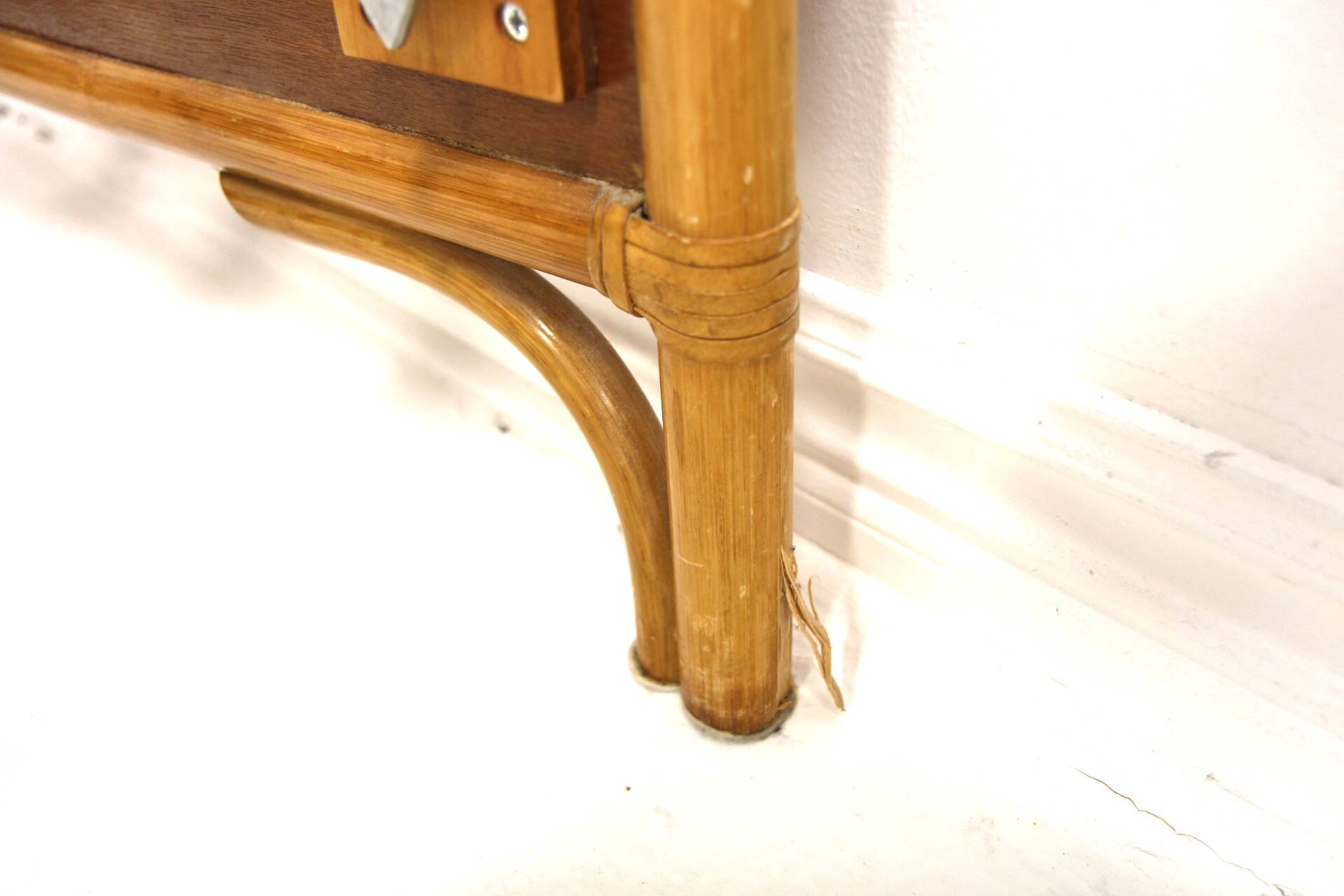 Teak and rattan headboard and footboard, 92 x 64cm, Sweden, 1960