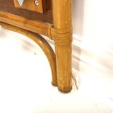 Teak and rattan headboard and footboard, 92 x 64cm, Sweden, 1960