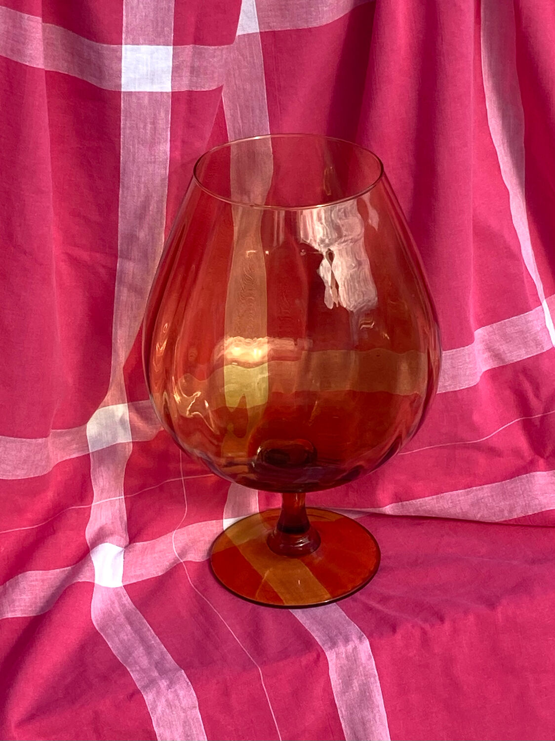 Amber glass vase