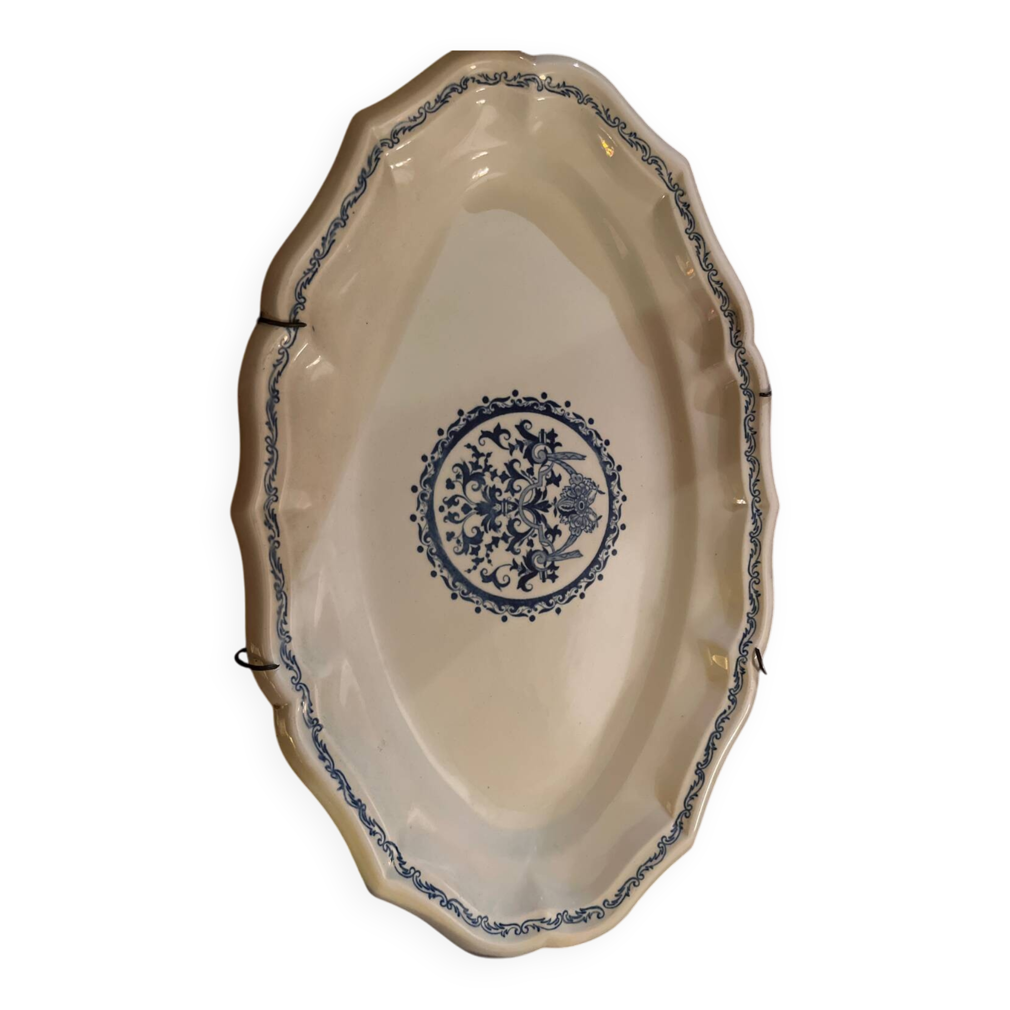 Grand plat ovale en faïence de Gien