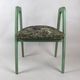 Lot de 2 tabourets verts à fleurs vintage