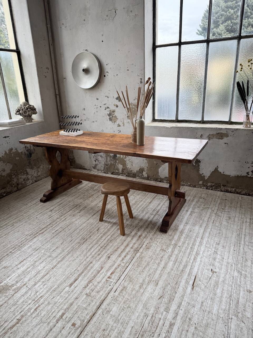 Monastery-style farmhouse table, pine, 210cm