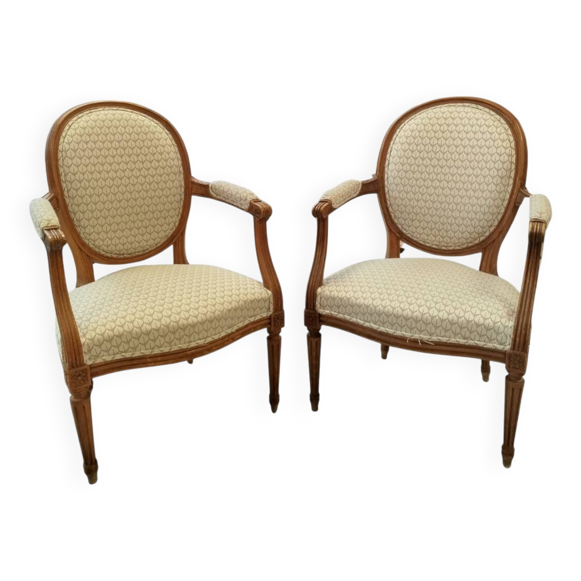Paire de fauteuils Voltaire style Louis XVI, France