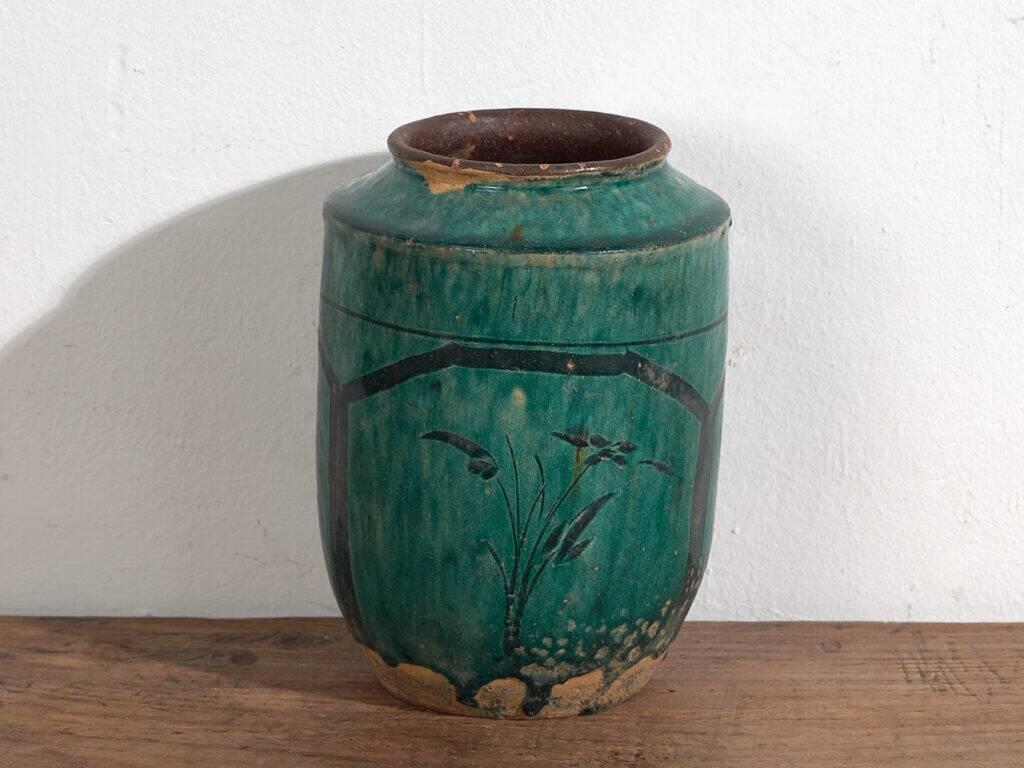 Antique enamelled vase with floral patterns (c.1820) #15