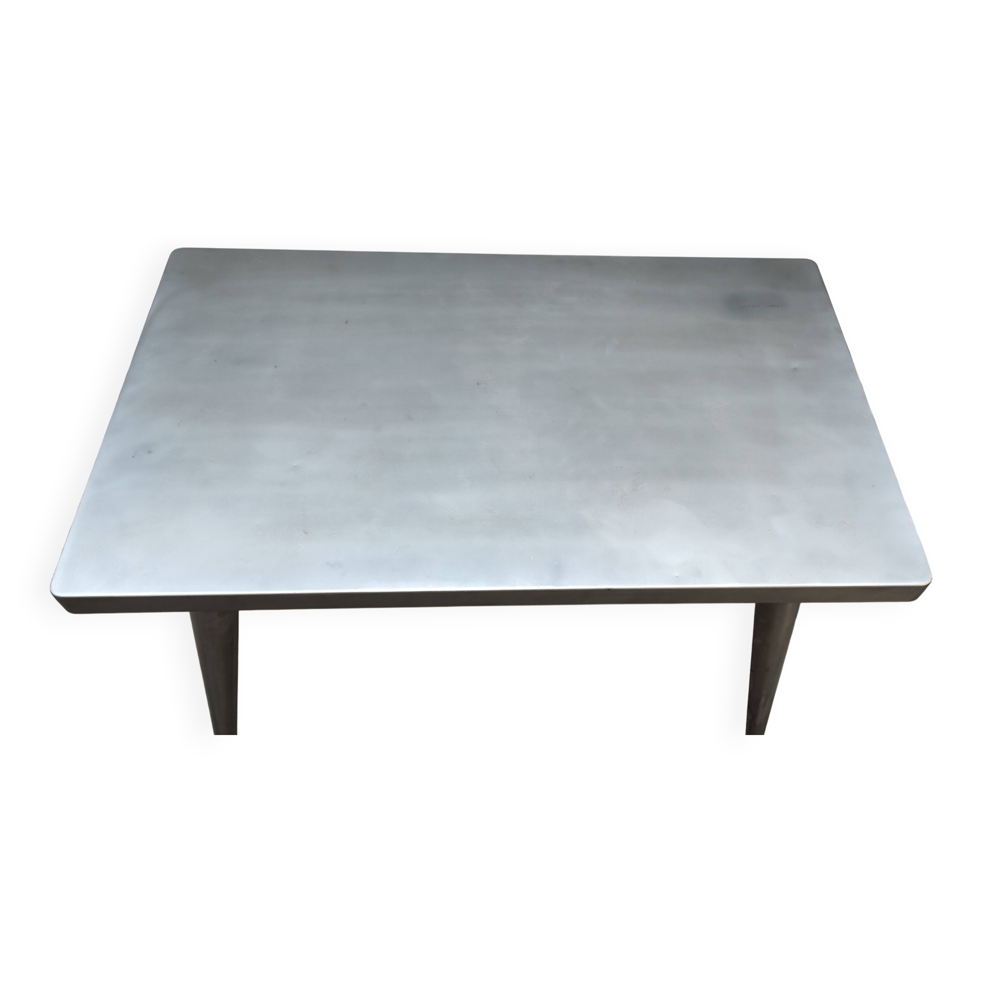 Antique large Tolix A table in brushed metal