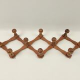 Rustic accordion coat holder 10 hooks