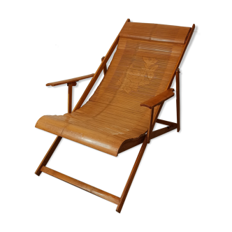 Foldable bamboo chaise longue