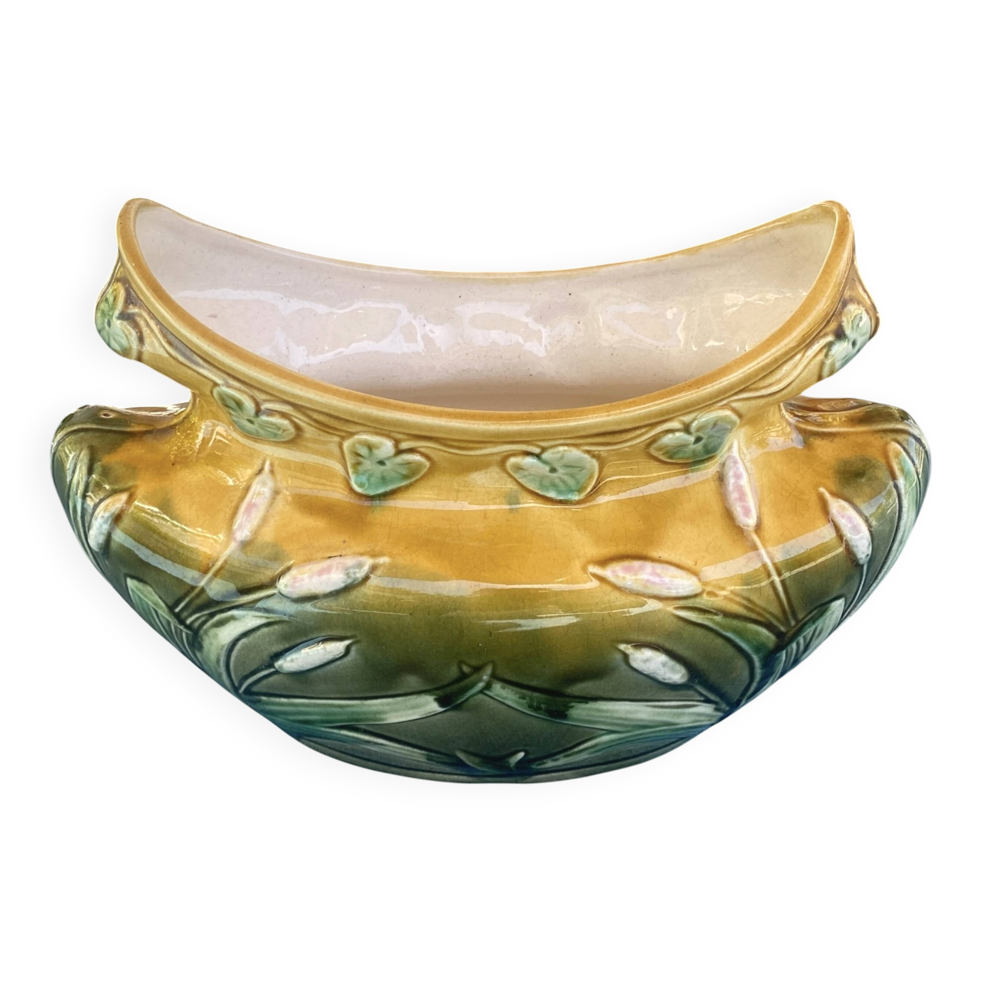 Antique Art Nouveau slip planter