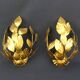 Pair of mourning sconces in gilded sheet metal