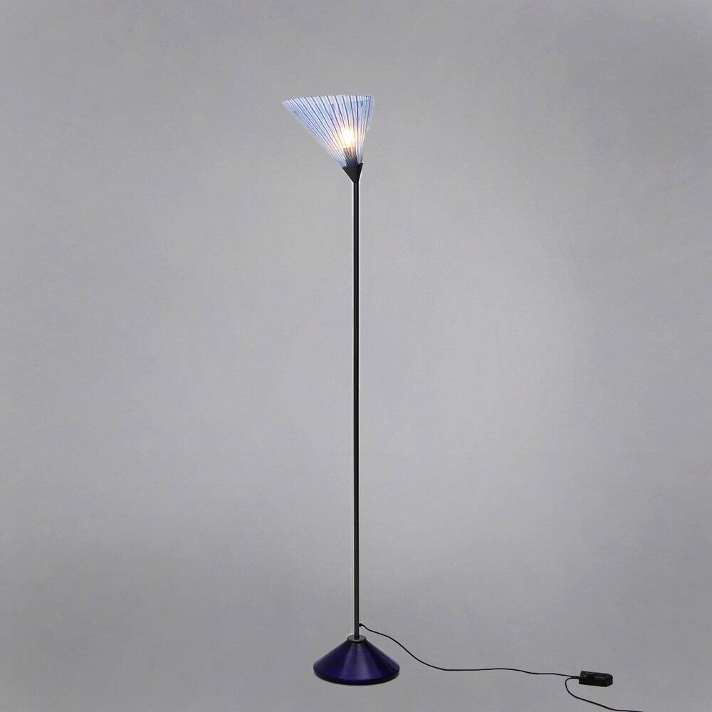 Floor lamp with a glass base and diffuser by Carlo Bartoli for Antonangeli, 1980s.
