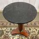 1960s Empire style pedestal table in cherry wood with black marble top
