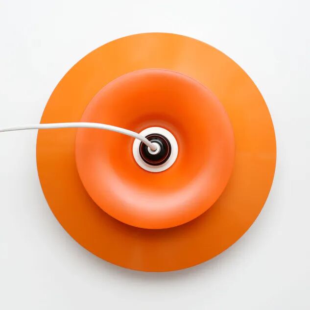 Orange Scandinavian lamp, 1970s