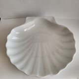 Plat coquillage blanc Emile Henry France vintage