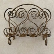 60s magazine rack in gold metal