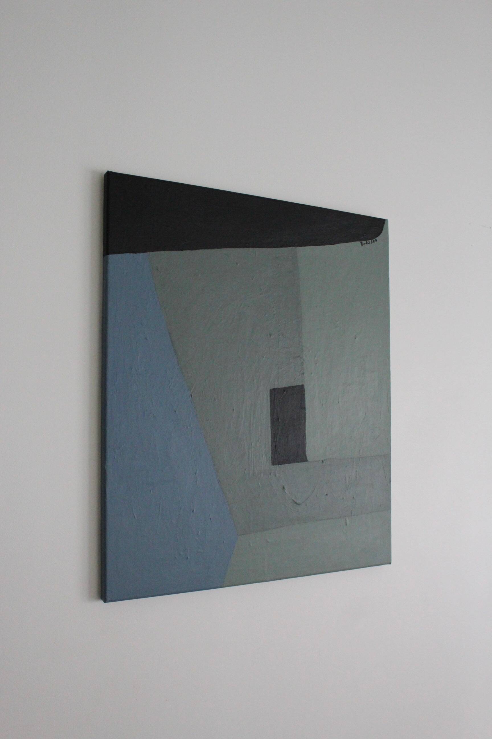 Abstrait sur toile tendue wabi-sabi 55x45cm