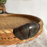 Bird woven bamboo tray