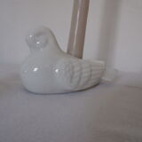 2 Ceramic candle holders shape white bird