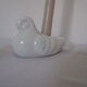 2 Ceramic candle holders shape white bird
