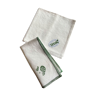 Set of 2 embroidered towels, Greens