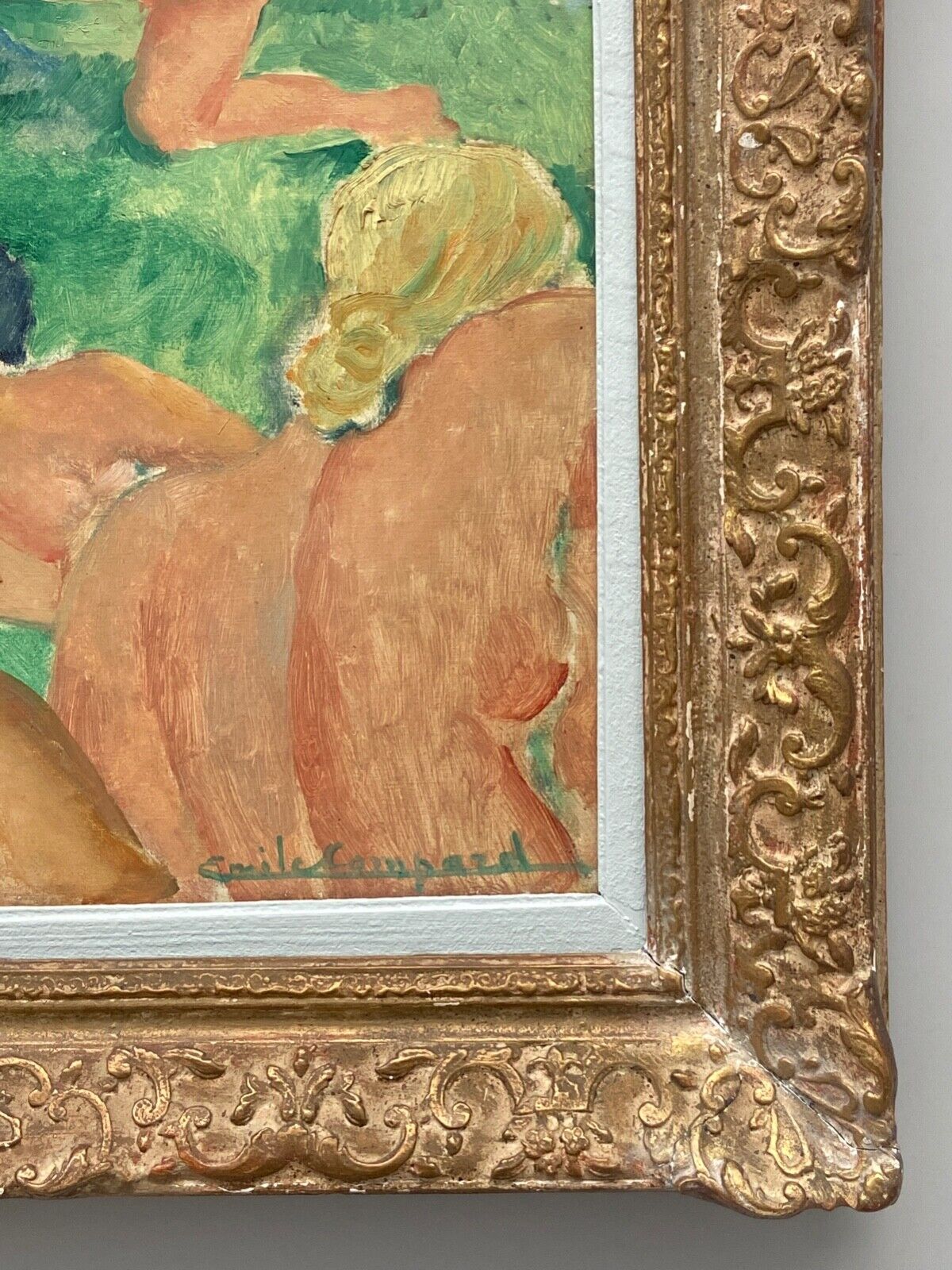 Oil on canvas by Emile Compard Portrait of women and composition