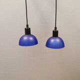 Suspension en verre, de couleur bleue peinte (couleur originale)
