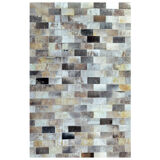 Leather carpets with rectangular geometric patterns