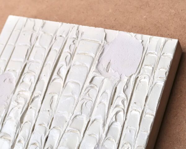 Tableau minimaliste texturé blanc de Vincent Dufresne