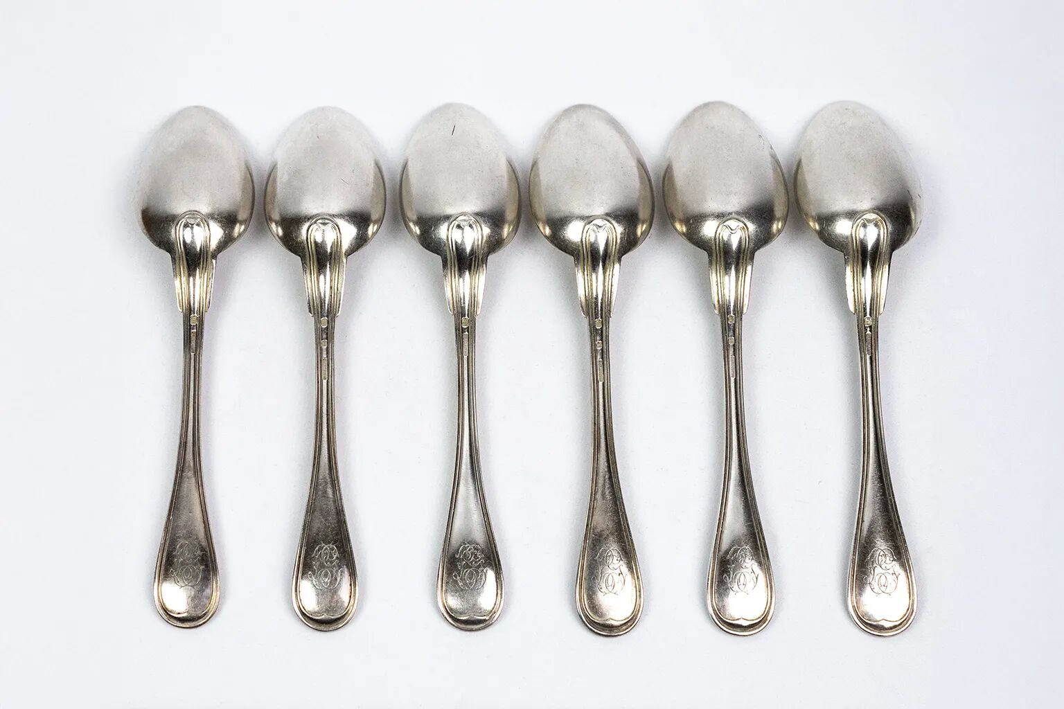 12 Christofle table settings monogrammed LG - CC hallmark - Late 19th century
