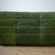 Dubai green leather Togo two-seater sofa by Michel Ducaroy for Ligne Roset
