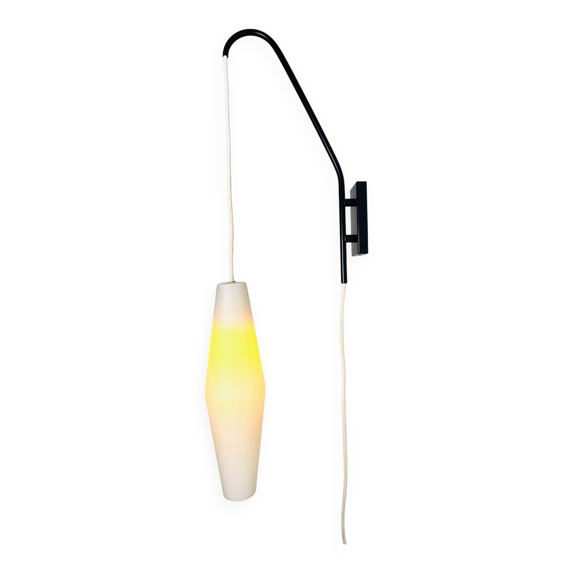 Floating Wall Lamp In Matt Opal Glass By Philips, The Netherlands 1960S