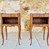 Pair of Louis XV style bedside tables in oak
